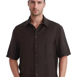 RARE RABBIT Men Comfort Spread Collar Solid Boxy Casual Shirt-picture-21
