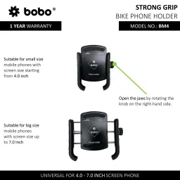 bobo BM4 Jaw Bike Mount for Mobile (360 Degree Rotation, Black) image 4