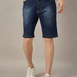 STUDIO NEXX Men Washed Loose Fit Denim Denim Shorts Technology-picture-22
