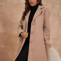 CLAPTON Women Brown Button Closure Tweed Blazer With Notch Lapel image 3