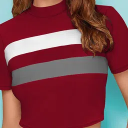 CORSICA Striped Crop Top image 2