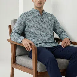 Bought First Men Geometric Printed Indie Prints Kurta-picture-12