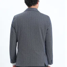 SHOWOFF Men Printed Blue Single-Breasted Slim Fit Blazer image 4