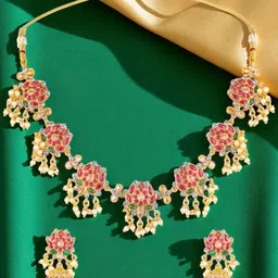 OOMPH Kundans Studded & Beaded Jewellery Set-image-81