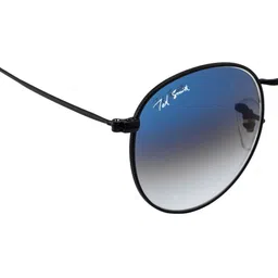 Ted Smith Unisex Blue Lens & Black Round Sunglasses with image 5