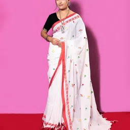 Ruuprekha Embroidered Pure Cotton Saree-image-4