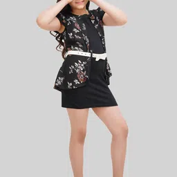 BEING NAUGHTY Girls Floral Printed Crepe Sheath Dress-image-46