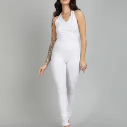 Kotty V-Neck Sleeveless Cotton Basic Jumpsuit-image-13