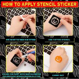 VOORKOMS Hand-Crafted Look Mehndi Stencil Sticker Designs with Floral & Leaf Motifs image 4