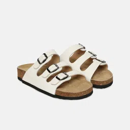 HF JOURNEY Women Cork Open Toe Flats with Buckles image 3