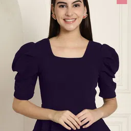 Tromko Women Pack Of 2 Puff Sleeve Peplum Top-picture-21