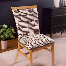 Myntra Elegant Homes Maroon & Beige Striped Rectangular Shaped Chair Pads-picture-42