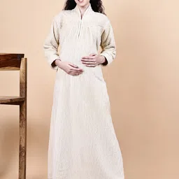 Secret Wish Women V-Neck Maternity Maxi Nightdress-picture-16