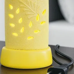 Pookiemoon Yellow Ceramic Electric Aroma Diffuser with Mogra & Orange 10ml image 2
