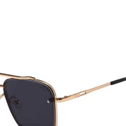 SPADEACES Men Black Lens & Gold-Toned Aviator Sunglasses with image 3