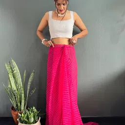 Moda Rapido Bandhani Pure Georgette Ready to Wear Bandhani Saree image 3