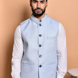 PRINTCULTR Woven Nehru Jacket image 1