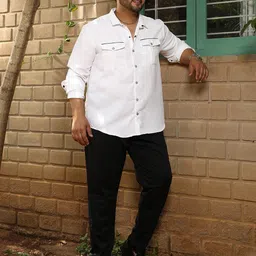 Instafab Plus Men Comfort Opaque Casual Shirt image 5