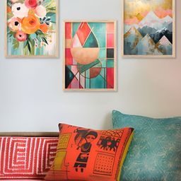 Kotart Brown & Pink 3 Pieces Wooden Abstract Wall Arts-picture-39