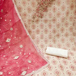 SHADOW & SAINING Embellished Semi-Stitched Dress Material image 3