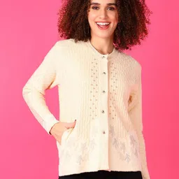 V-Mart Women Floral Cotton Cardigan with Embellished Detail-picture-34