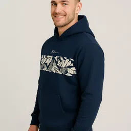 YONGE Men Printed Hooded Sweatshirt image 2