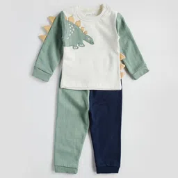 Juniors by Babyshop Boys Dinosaur Applique Pure Cotton T-shirt With Joggers-picture-54