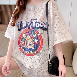 StyleCast x Revolte White Graphic Print Cotton Top-picture-34