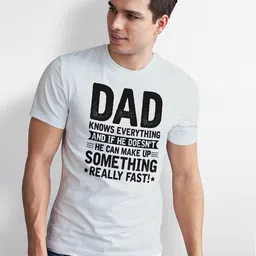 Seekbuylove Dad Knows Everything Typography Printed Pure Cotton Bio Finish T-shirt-picture-40
