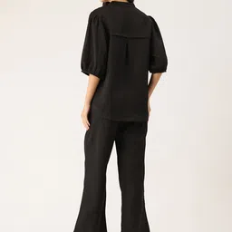 Sleek Italia Crinkled Effect Shirt Collar Co-ords image 5