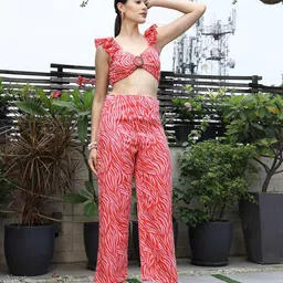 plusS Women Floral Printed Top With Trousers Co-Ords-picture-22