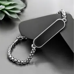Nitant Men Artificial Stones Studded Link Bracelet-picture-11