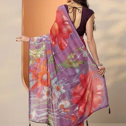 Libas Floral Pure Georgette Saree image 2