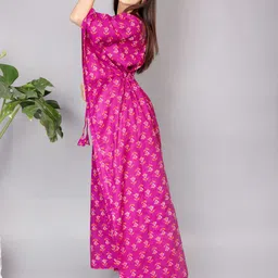MOTHERHOOD BY SNEHAL Women Pack Of 2 Kimono Sleeve Cotton Maternity Kaftan Maxi Dress image 5