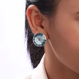 Mia by Tanishq Midnight Mosaic Stud Earrings image 3