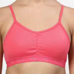 LILY Women Pack Of 4 Solid Full Coverage Non Padded Non Wired Workout Bra stropsyliad image 3