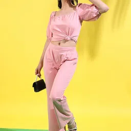 PINACOLADA Square Neck Short Sleeves Top With Trouser-image-82