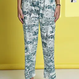 ETC Women Pack Of 2 Printed Cotton Straight Lounge Pants-picture-20