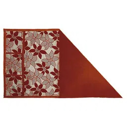Kuber Industries Maroon Flower Print Velvet Fridge Top Cover With 6 Utility Side Pockets image 4