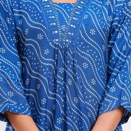 KALINI Women Ethnic Motifs Printed Regular Thread Work Pure Silk Kurta with Trousers image 2