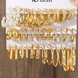 Jewels Galaxy Contemporary Half Hoop Earrings-picture-27
