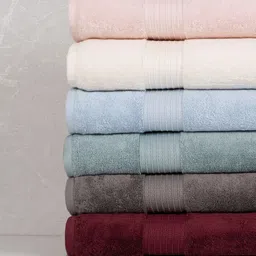 Feather & Spun Skywave Blue Lavender Fragrance Antimicrobial Organic Cotton Bath Towel image 3