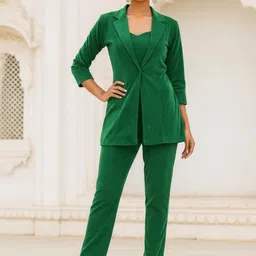 SHADES OF FAASHION Shawl Collar Top With Trousers Co-Ords image 1