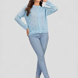 Madborn Creation Women Open Knit Woollen Cardigan-image-35