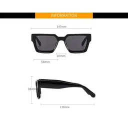 LIZA ANGEL Unisex Grey Lens & Black Square Sunglasses with-picture-26