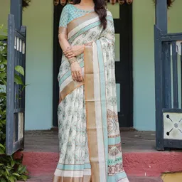 MAHARANI COUTURE Ethnic Motifs Printed Banarasi Saree image 5