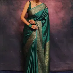 Vidula Fashion Woven Design Zari Saree With Blouse Piece image 3