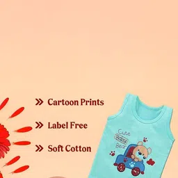 NTA Boys Pack Of 6 Printed Round Neck Basic Vest - A2--KIDS VESTS----6----=45 image 2