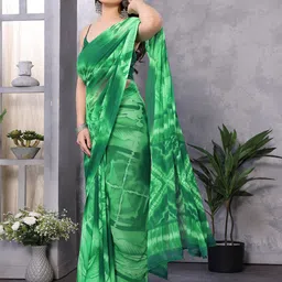 The Textile Hub Tie and Dye Pure Georgette Saree image 2