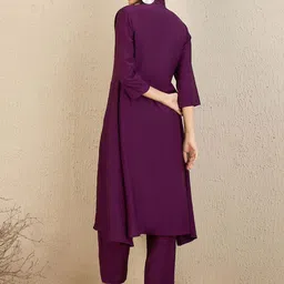 Indo Era Embroidered Panelled Sequinned A-Line Kurta with Trousers image 3